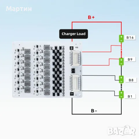 Активен Баланс Платка към BMS за литиево йонни батерии 18650, снимка 11 - Друга електроника - 47072264