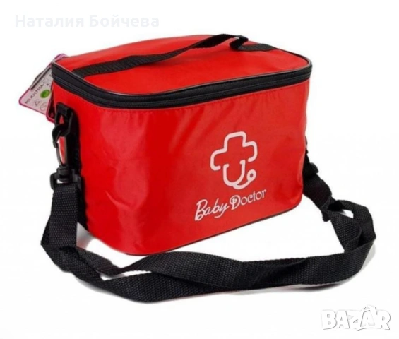 Детска докторска чанта Baby Doc с аксесоари – Червена, снимка 4 - Образователни игри - 53381818