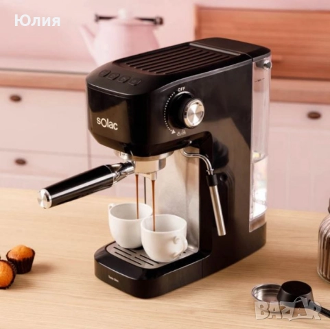 Кафемашина Solac Taste Slim – 20 бара, Thermoblock, 1.4L, пара и капучино, 1350W