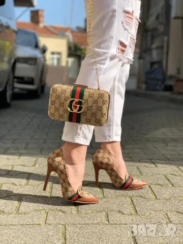 дамски чанта и обувки на ток gucci louis vuitton , снимка 7 - Дамски обувки на ток - 46858317