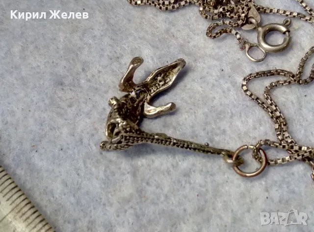 ФИНА ИТАЛИАНСКА СРЕБЪРНА ВЕРИЖКА с АРТ ВИСУЛКА СРЕБЪРЕН КРОКОДИЛ - СРЕБРО 925 РЪЧНА РАБОТА 45590, снимка 11 - Колиета, медальони, синджири - 50023612