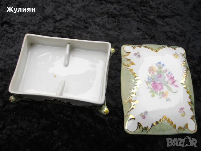 СТАРА БЪЛГАРСКА ПОРЦЕЛАНОВА КУТИЯ ЗА БИЖУТА СИП , снимка 3 - Антикварни и старинни предмети - 49959870
