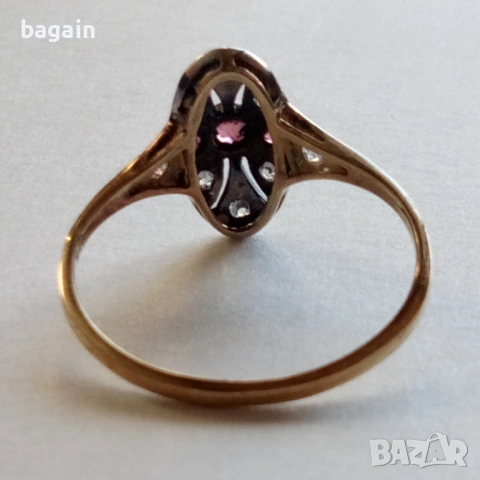 Уникален пръстен с рубини. Сребро с позлата., снимка 2 - Пръстени - 53112125