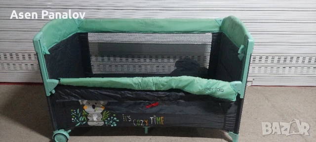 Бебешка кошара за спане и игра с падаща страна Chipolino Мерида, снимка 5 - Кошарки - 50611194