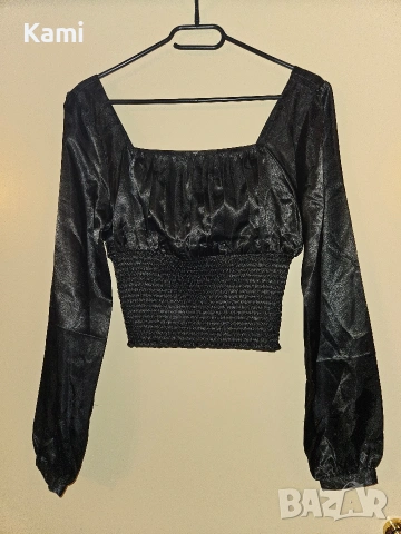 Блуза сатен, S размер , снимка 6 - Корсети, бюстиета, топове - 53348275