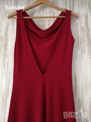 Винтидж дамска асиметрична еластична червена рокля р-р S, снимка 11 - Рокли - 45810833