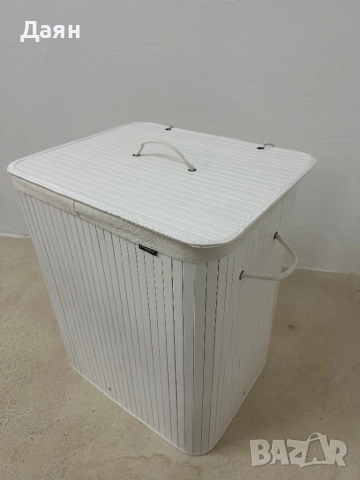 Бамбуков кош за пране SONGMICS, 120, 2 отделения, снимка 3 - Други стоки за дома - 52635865