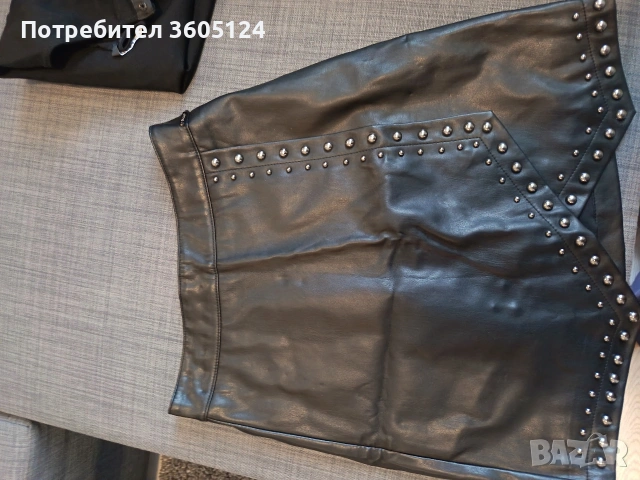 оригинална кожена пола GUESS, размер XS, снимка 6 - Поли - 53069482