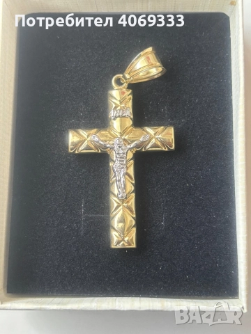 Златна висулка кръст 4.44гр 14к, снимка 8 - Колиета, медальони, синджири - 51735304