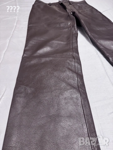 Кафяв мъжки кожен панталон от естествена кожа, снимка 3 - Панталони - 53576439