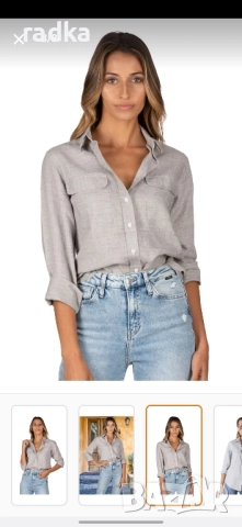 Дамска риза в сиво, снимка 5 - Ризи - 52345616