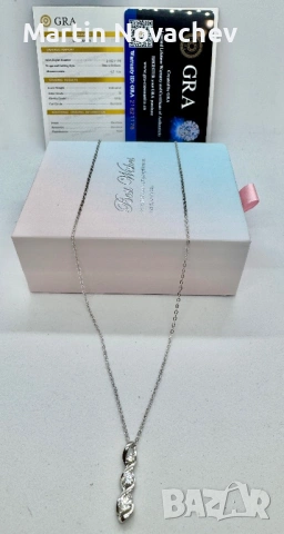 Сребърно колие с мойсанит (Диамант) 0.7 карата, снимка 10 - Колиета, медальони, синджири - 54129851