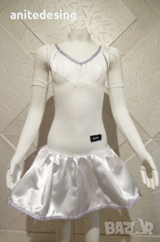 Бяла детска рокля за спортни танци, снимка 10 - Детски рокли и поли - 45197660