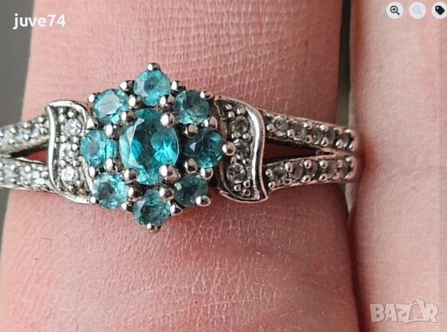  СРЕБЪРЕН ПРЪСТЕН С ГРАНДИДИЕРИТ (МАДАГАСКАР) , снимка 6 - Пръстени - 53944950