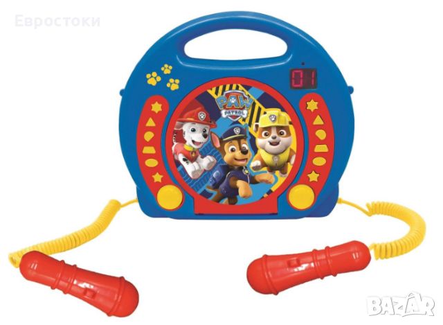 Детски CD плейър Lexibook Paw Patrol, детско караоке с 2 микрофона,, снимка 5 - Музикални играчки - 45399474