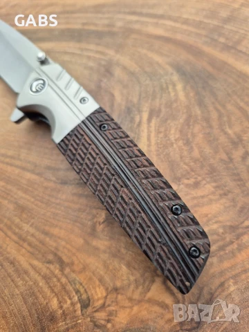 Сгъваем джобен нож с дървена дръжка СМ133, снимка 6 - Ножове - 51406529