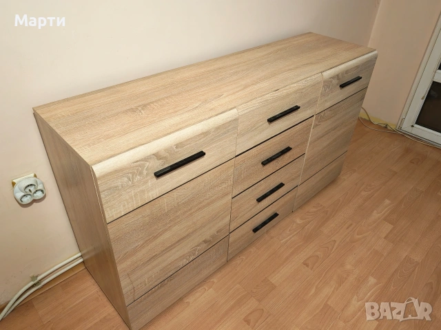 Светъл цвят голям шкаф скрин от дъб за телевизор!, снимка 3 - Шкафове - 53976906