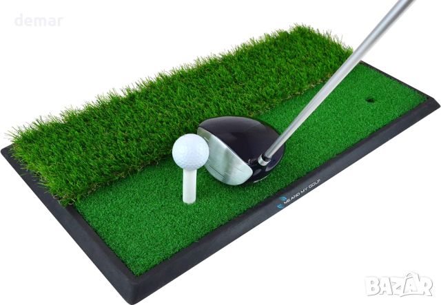ME AND MY GOLF Постелка за голф с двойна трева, включва видеоклипове с инструкции за обучение, черна, снимка 1 - Голф - 46448814