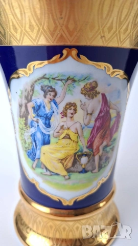 Винтидж порцеланова ваза - Leander, Бохемия, снимка 4 - Вази - 53611465