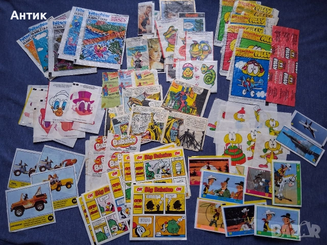 ЛОТ Стари Картинки от Дъвки 150 Броя / Spiderman Pilly Mickey Pink Panther Lucky Luke Kiwi Bombibom, снимка 2 - Колекции - 52637116