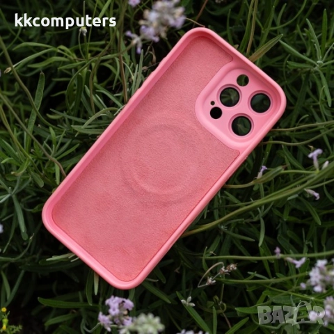 Силиконов кейс bSmart Ultra Trendy Vivid MagSafe и Протектор За iPhone 16 Pro (6.3), Розов, снимка 6 - Калъфи, кейсове - 51930115