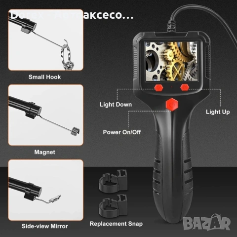 Професионален eндоскоп бороскоп камера с 2.4" дисплей с 2м / 5м кабел., снимка 6 - Аксесоари и консумативи - 53618370