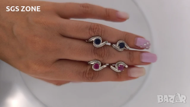 СРЕБЪРНИ ОБЕЦИ СЪС РУБИНИ САПФИРИ 