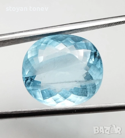 Рядък и Голям Естествен Аквамарин 10.59 карата – "SANTA MARIA" BLUE!