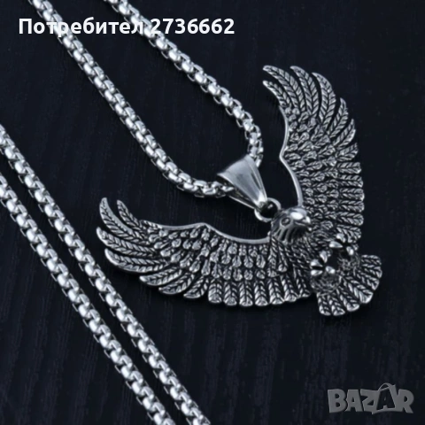 Масивно колие медальон " Гарван на Один ", снимка 4 - Колиета, медальони, синджири - 54071174