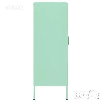 vidaXL Шкаф за съхранение, мента, 80х35х101,5 см, стомана（SKU:336176）, снимка 4 - Шкафове - 48792059