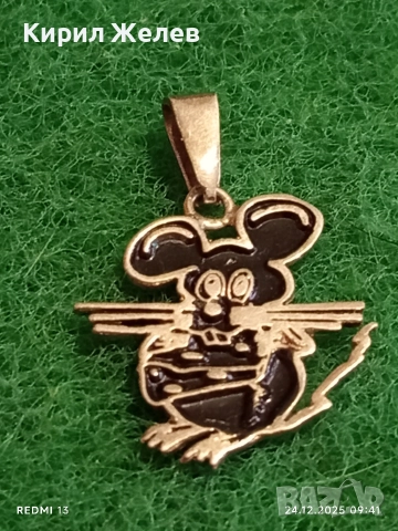 Винтидж сребърен медальон талисман МИКИ МАУС ювелирна изработка 38208, снимка 2 - Колиета, медальони, синджири - 52889717