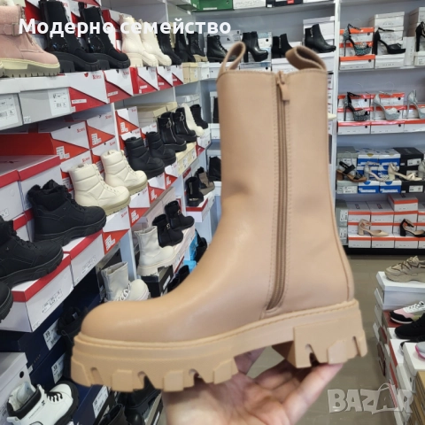 Стилни дамски боти в бежево ПРОМОЦИЯ , снимка 2 - Дамски боти - 52719457