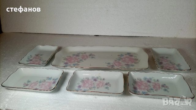 Комплектче за мезета, голяма и 5 малки, правоъгълни чинии, снимка 6 - Чинии - 52887697