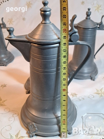 комплект 4 цинкови кани с похлупак 32/1, снимка 14 - Антикварни и старинни предмети - 53093089