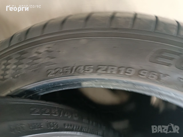 2бр.летни гуми 225/45/19 Kumho, снимка 3 - Гуми и джанти - 53644174