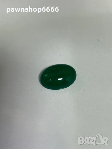 Естествен хризопраз – кабошон, 8,05 ct | Наситено зелен, полупрозрачен, снимка 6 - Други ценни предмети - 53196873