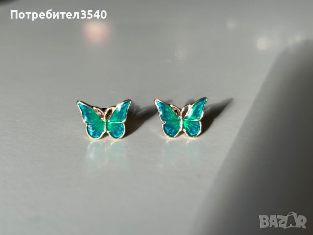 Дамски обици с пеперуди, снимка 2 - Обеци - 45079876