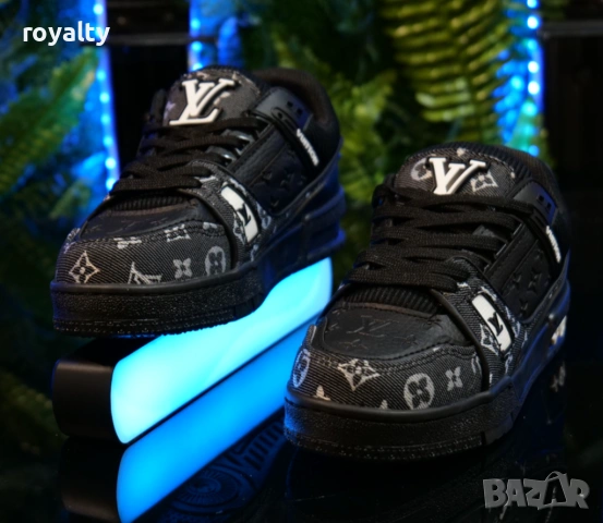 Louis Vuitton Унисекс Черни Сникърси с Кутия 36-45 Номер , снимка 3 - Маратонки - 53066425