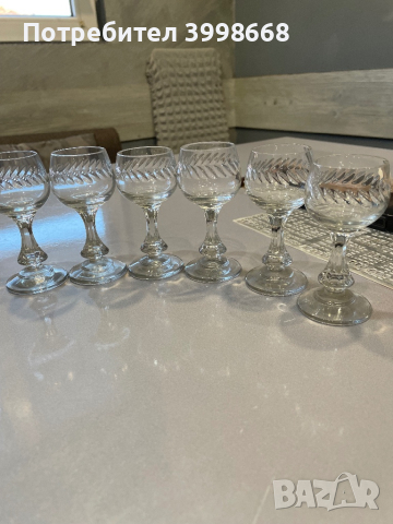 Кристални чаши за ракия, снимка 1 - Чаши - 44940331