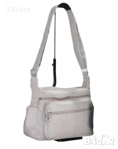 Класическа ежедневна чанта с регулираща се презрамка и ципове, снимка 7 - Чанти - 52585324