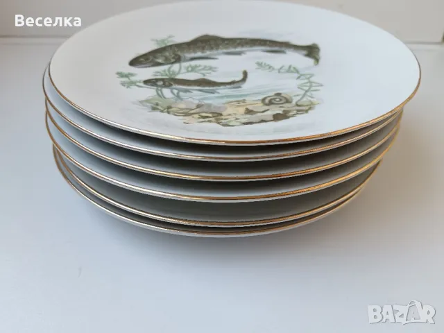 Порцеланови чинии с декор различни риби , снимка 7 - Въдици - 50056838