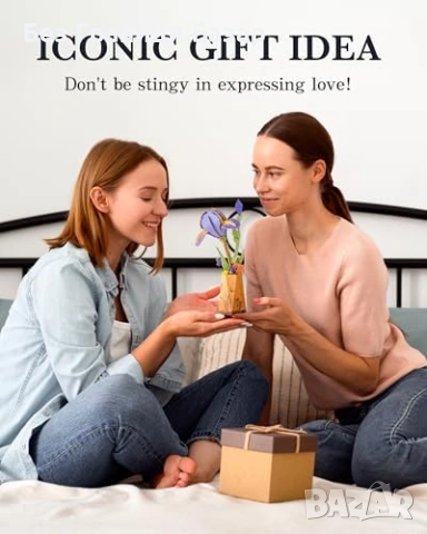 Нов Дървен 3D модел лилав ирис комплект за сглобяване подарък за възрастни декорация дом, снимка 5 - Декорация за дома - 54225496