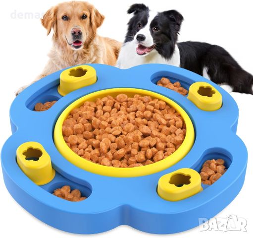 RUXAN Купа за кучета за бавно хранене, играчка пъзел, синьо, снимка 5 - За кучета - 45652685