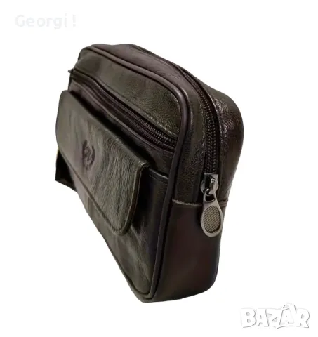 Малка ръчна мъжка чантичка тип Борсета / Кафява естествена кожа!, снимка 5 - Чанти - 49718303
