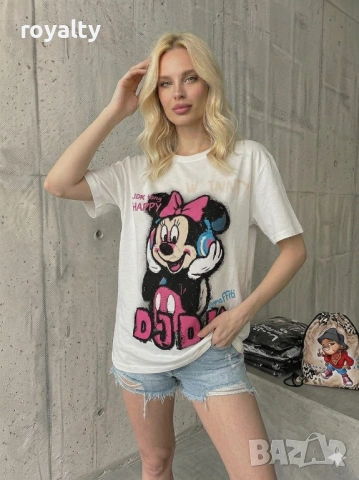 Minnie Mouse Нова Дамска Тениска Два Цвята 