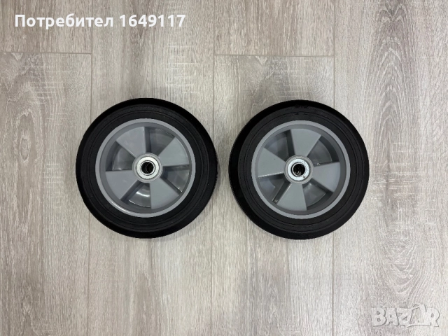 2бр. нови колела за товарна/транспортна/багажна количка[Ф-200мм/Ф-16мм на оста], снимка 3 - Друго търговско оборудване - 52146575