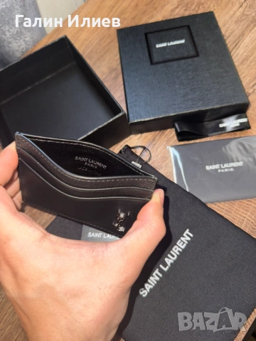 YSL Yves Saint Laurent Leather Cardholder / Портфейл за карти – НОВ, снимка 3 - Портфейли, портмонета - 53766831