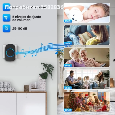 Висококачествен безжичен звънец — идеален за къща, апартамент, гараж, входна врата офис, снимка 3 - Други стоки за дома - 52579208