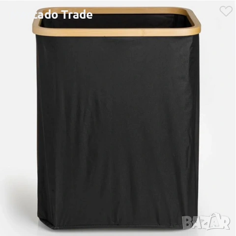 Декоративен кош за пране Mercado Trade, Черен, Бамбуk, снимка 3 - Декорация за дома - 53684237