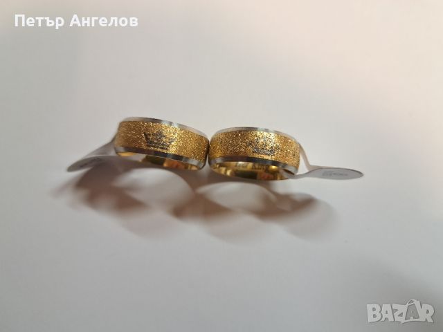 Комплект позлатени пръстени за двойки "Крал и Кралица", снимка 3 - Бижутерийни комплекти - 45449710